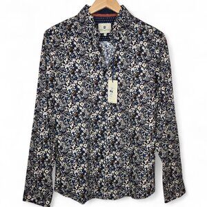 NWT Steel & Jelly Floral Button Down Shirt Men's Retro 60s Busy Pattern Preppy M
